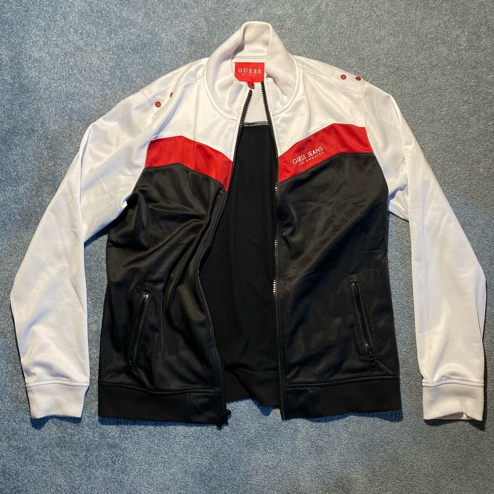 Guess Men’s Red White Logo Jacket
